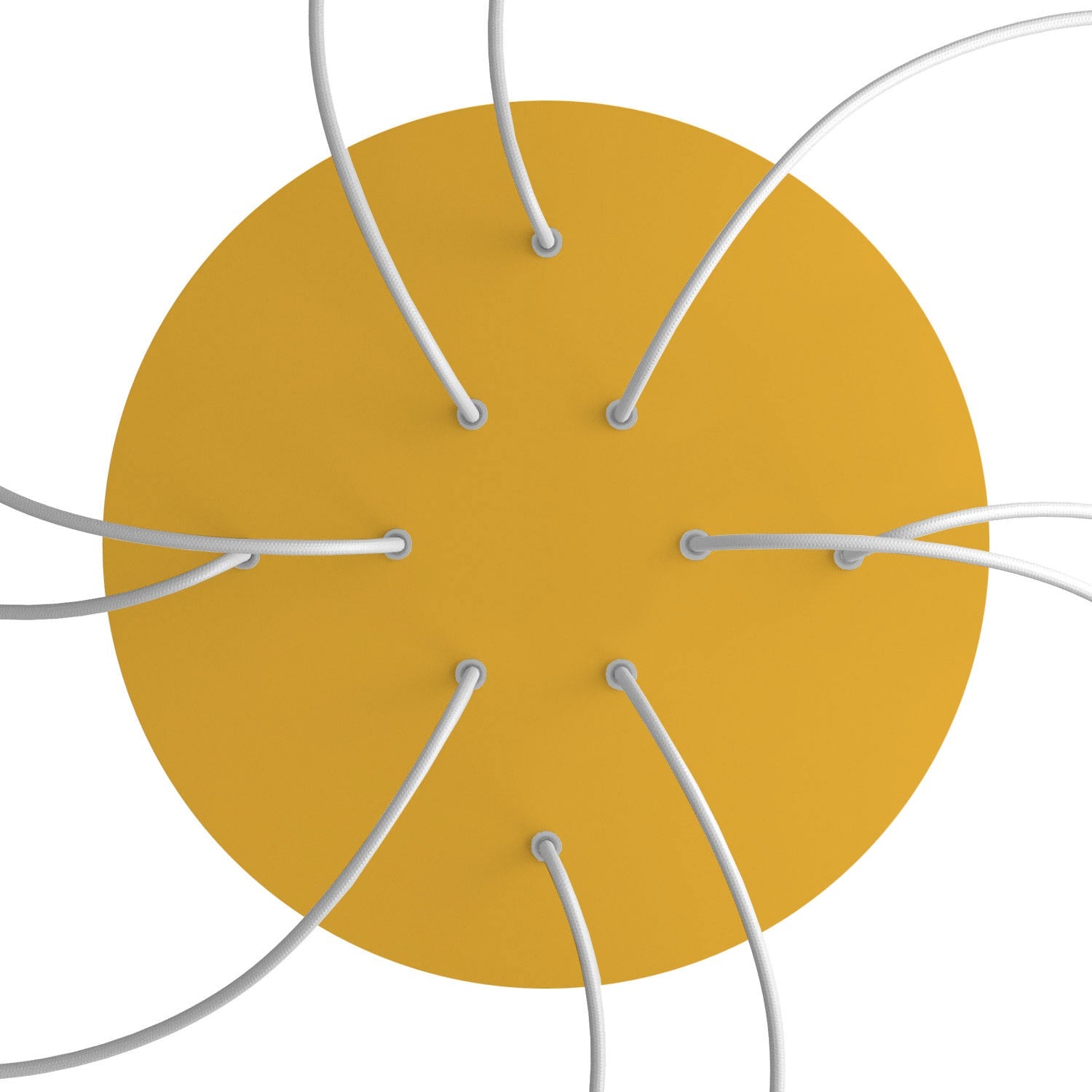 Rosone XXL Rose-One rotondo, diametro 400 mm con 10 fori e 4 fori laterali - Mostarda Bianco