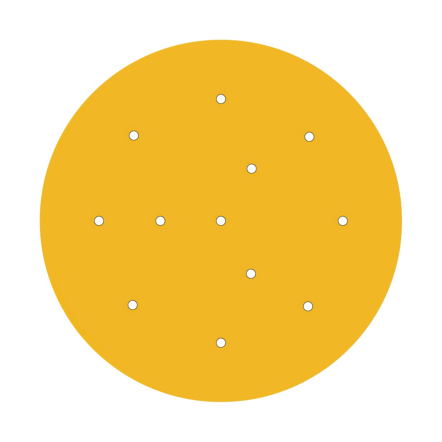 Rosone XXL Rose-One rotondo, diametro 400 mm con 12 fori e 4 fori laterali - Mostarda Bianco