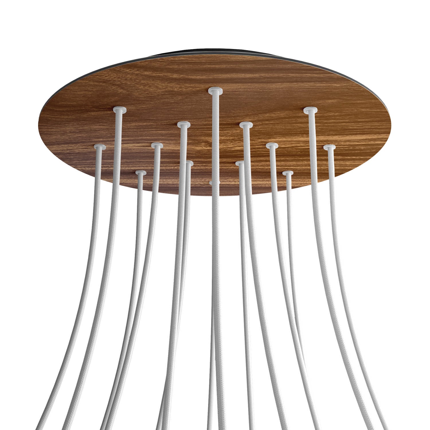 Rosone XXL Rose-One rotondo, diametro 400 mm con 14 fori e 4 fori laterali - Legno Nero