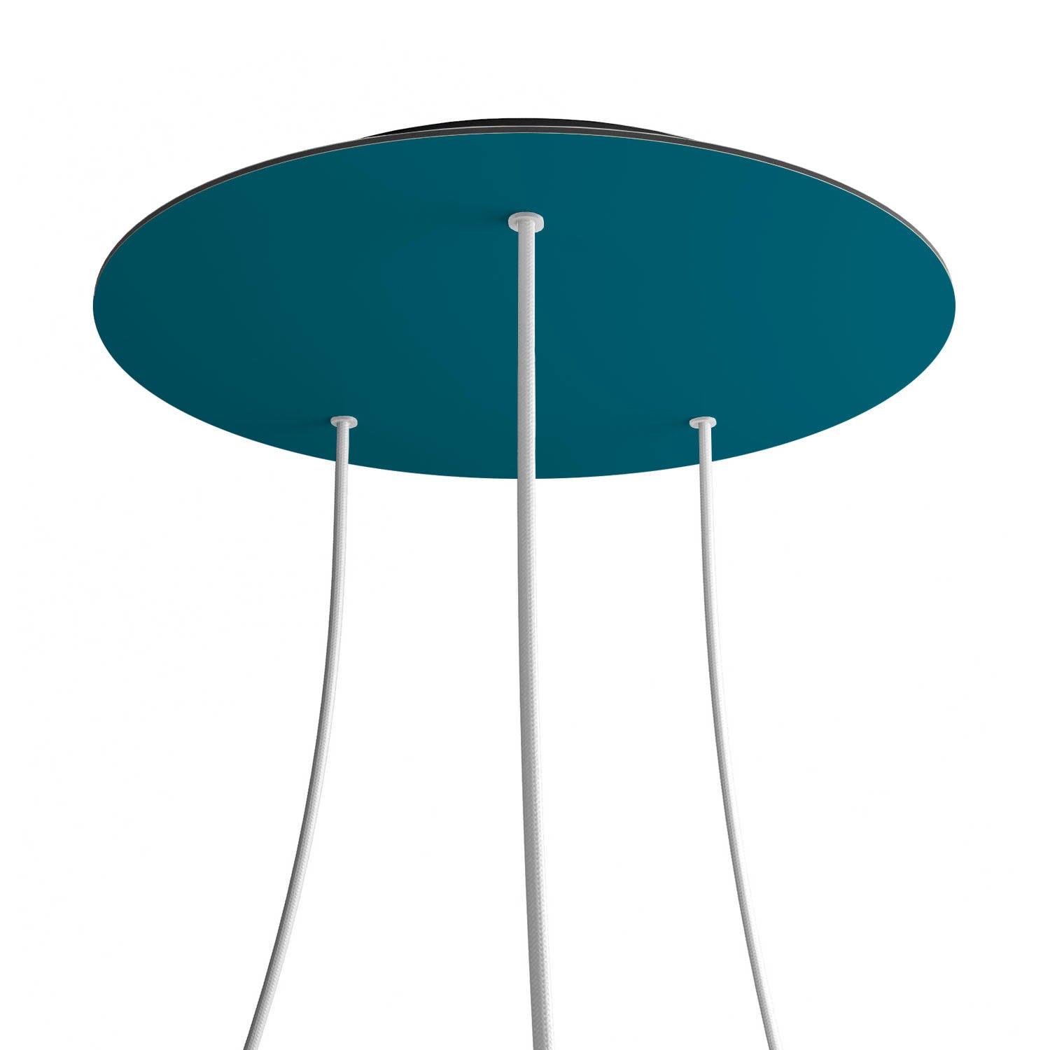 Rosone XXL Rose-One rotondo, diametro 400 mm con 3 fori e 4 fori laterali - Petrolio Nero