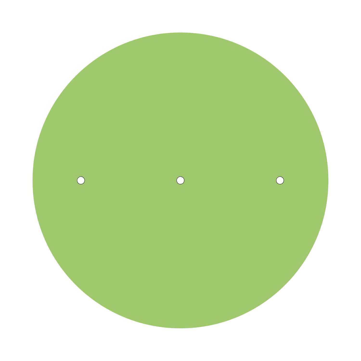 Rosone XXL Rose-One rotondo, diametro 400 mm con 3 fori in linea e 4 fori laterali - Verde prato Bianco