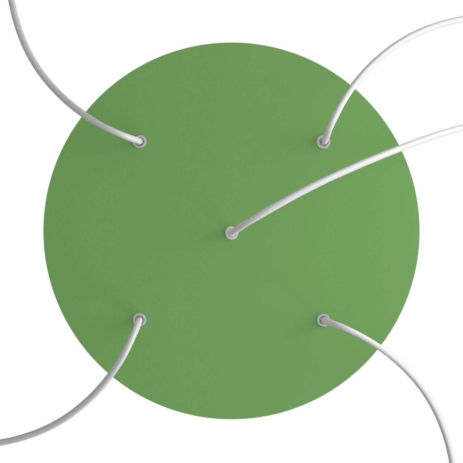 Rosone XXL Rose-One rotondo, diametro 400 mm con 5 fori e 4 fori laterali - Verde prato Bianco