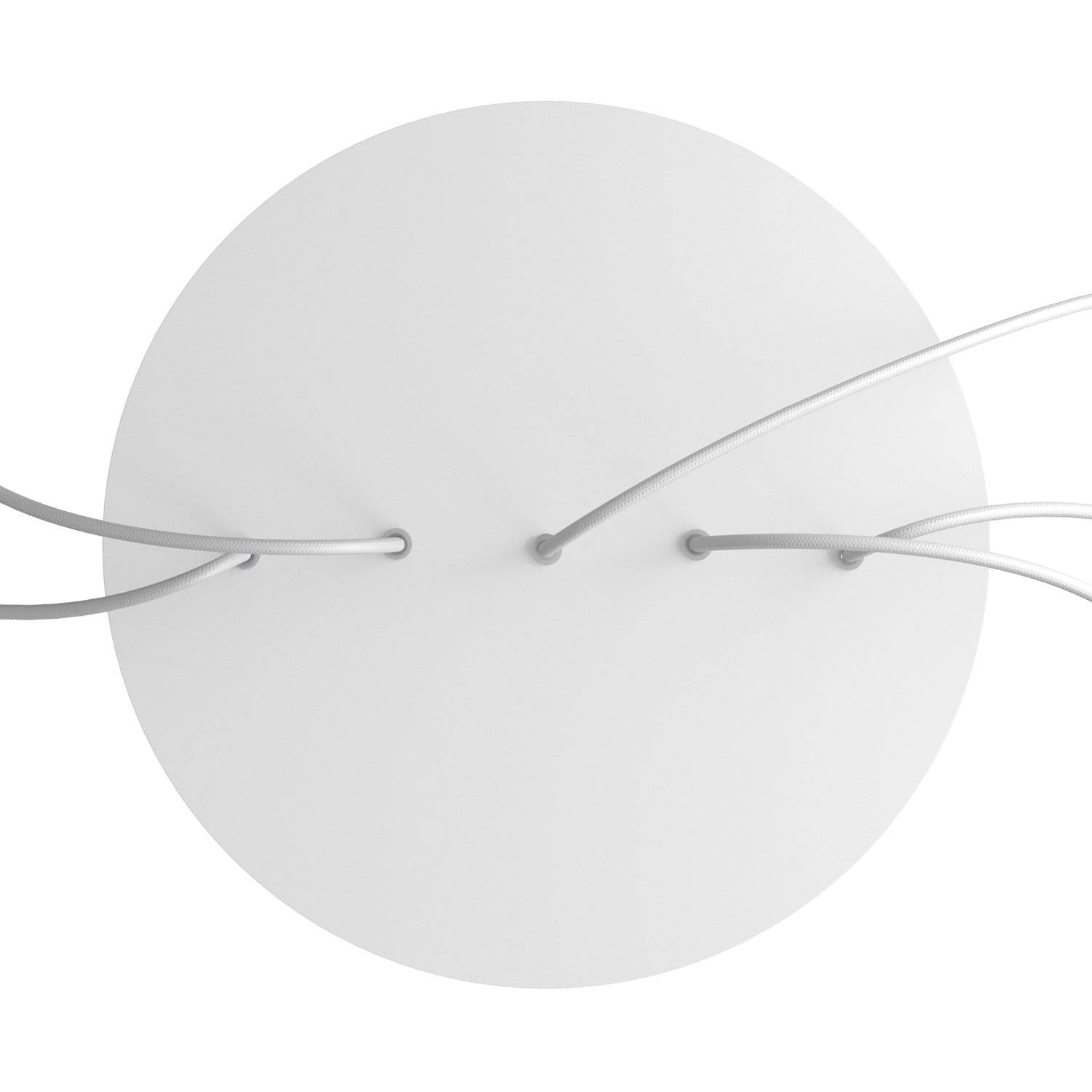 Rosone XXL Rose-One rotondo, diametro 400 mm con 5 fori in linea e 4 fori laterali - Bianco opaco Bianco