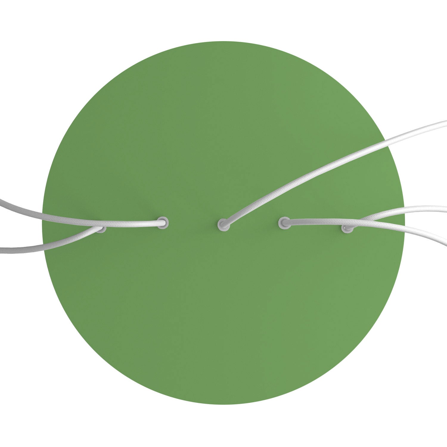 Rosone XXL Rose-One rotondo, diametro 400 mm con 5 fori in linea e 4 fori laterali - Verde prato Bianco