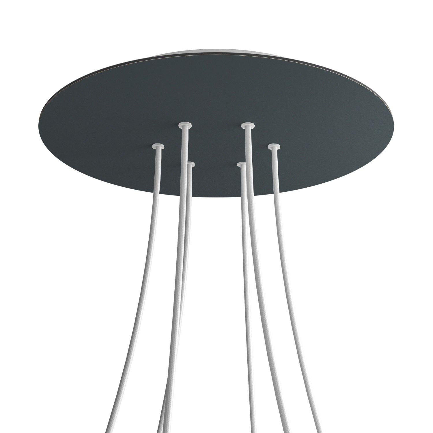 Rosone XXL Rose-One rotondo, diametro 400 mm con 6 fori e 4 fori laterali - Antracite Bianco