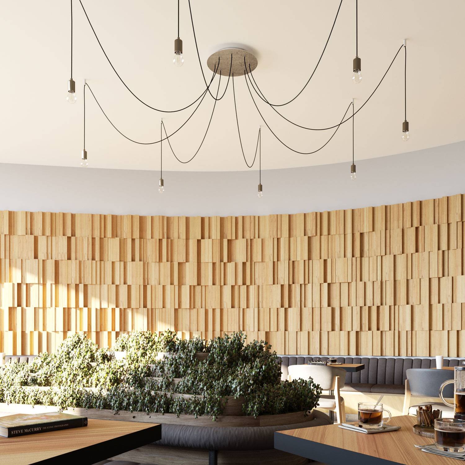 Rosone XXL Rose-One rotondo, diametro 400 mm con 8 fori e 4 fori laterali - Mostarda Bianco