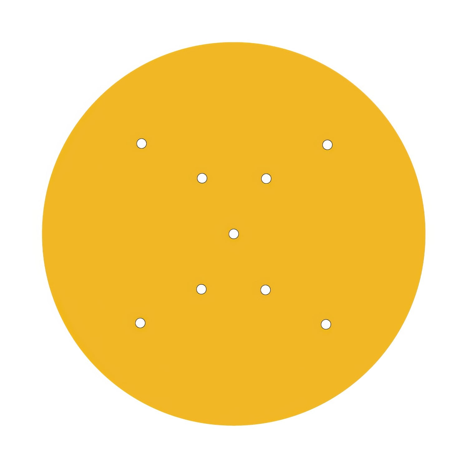 Rosone XXL Rose-One rotondo, diametro 400 mm con 9 fori a X e 4 fori laterali - Mostarda Bianco