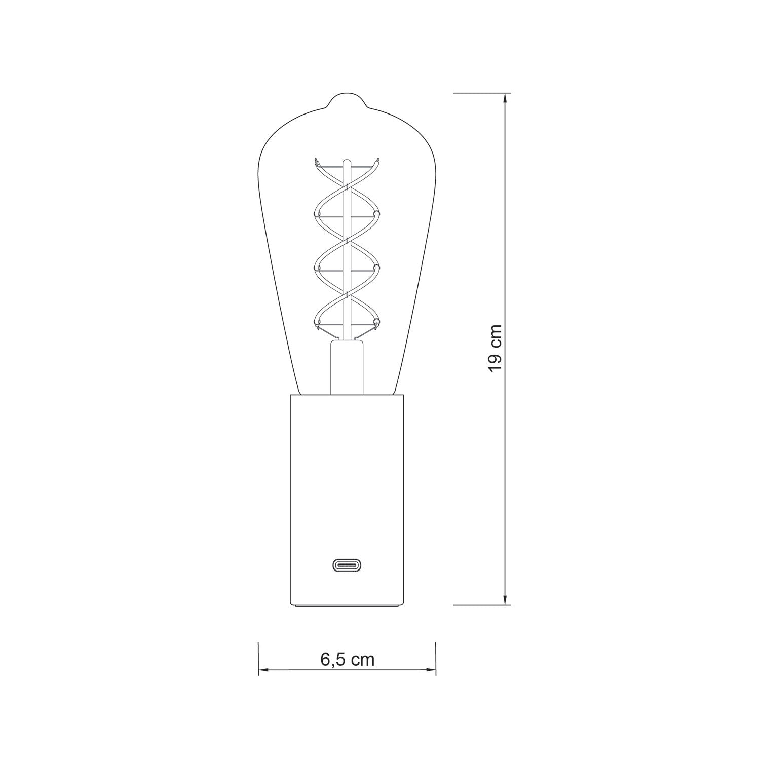 SI! Lampada portatile a 5V con lampadina ST64 - Nero