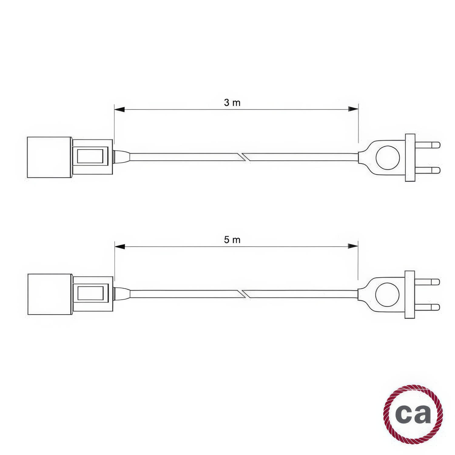 Snake Twisted - Lampada plug-in con cavo trecciato in tessuto TC01