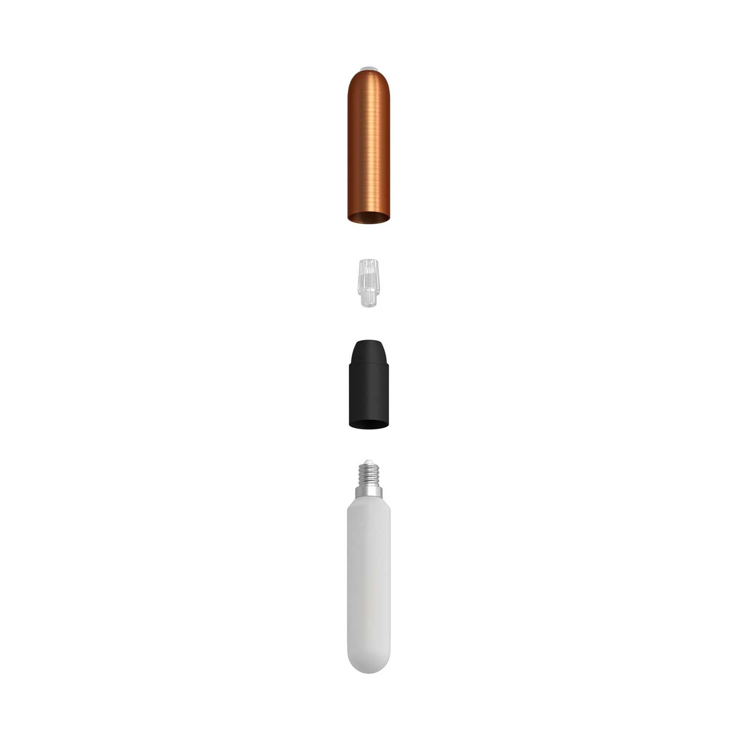 Sospensione a 15 cadute completa di P-Light e Rose-One 400mm - Rame