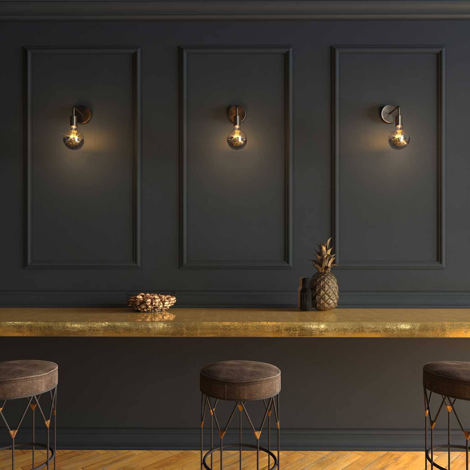 Tubo curvo di estensione 14 cm in metallo - Titanio satinato